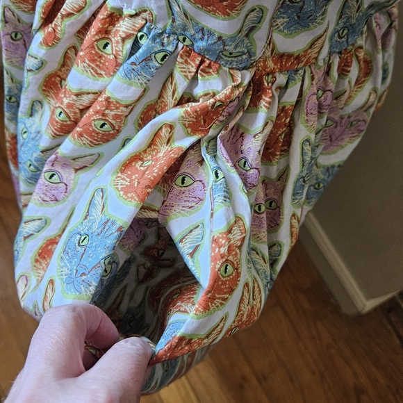 Vintage Saint Geraldine XL cat face print dress The Moment is Meow Fit and Flare - Picture 8 of 8